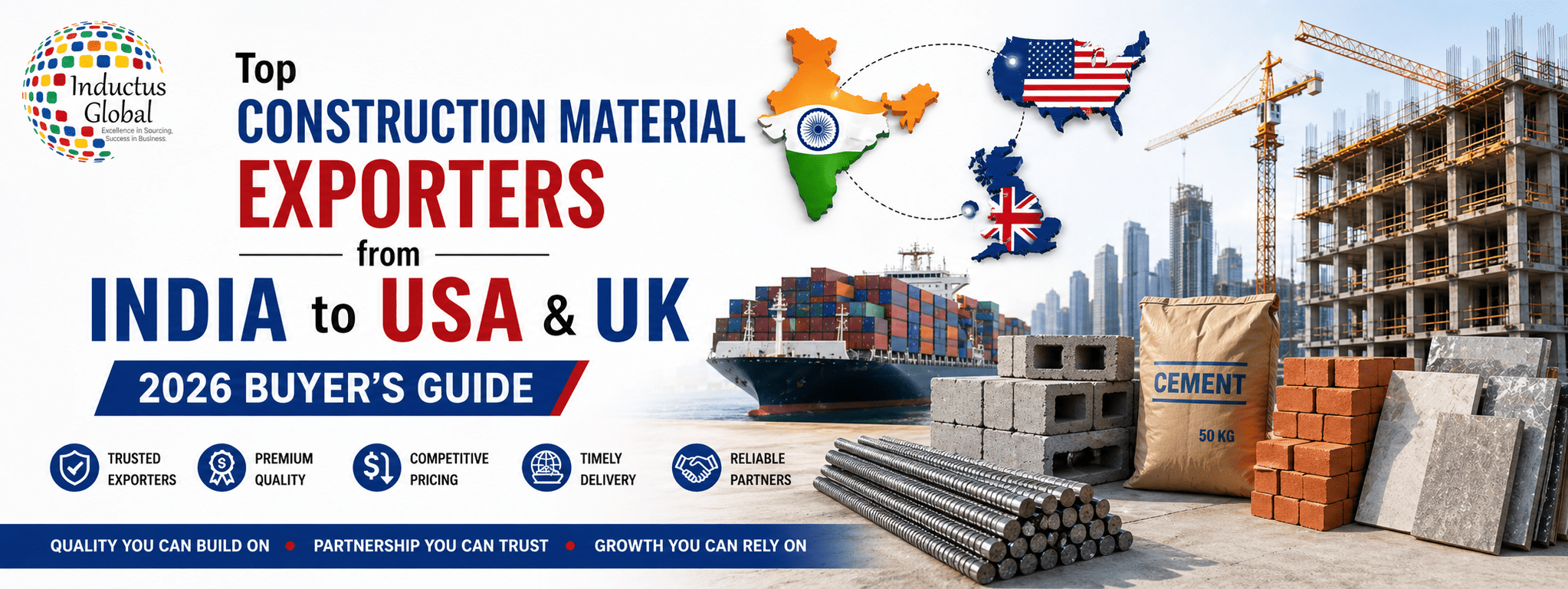 Top Construction Material Exporters from India to USA & UK